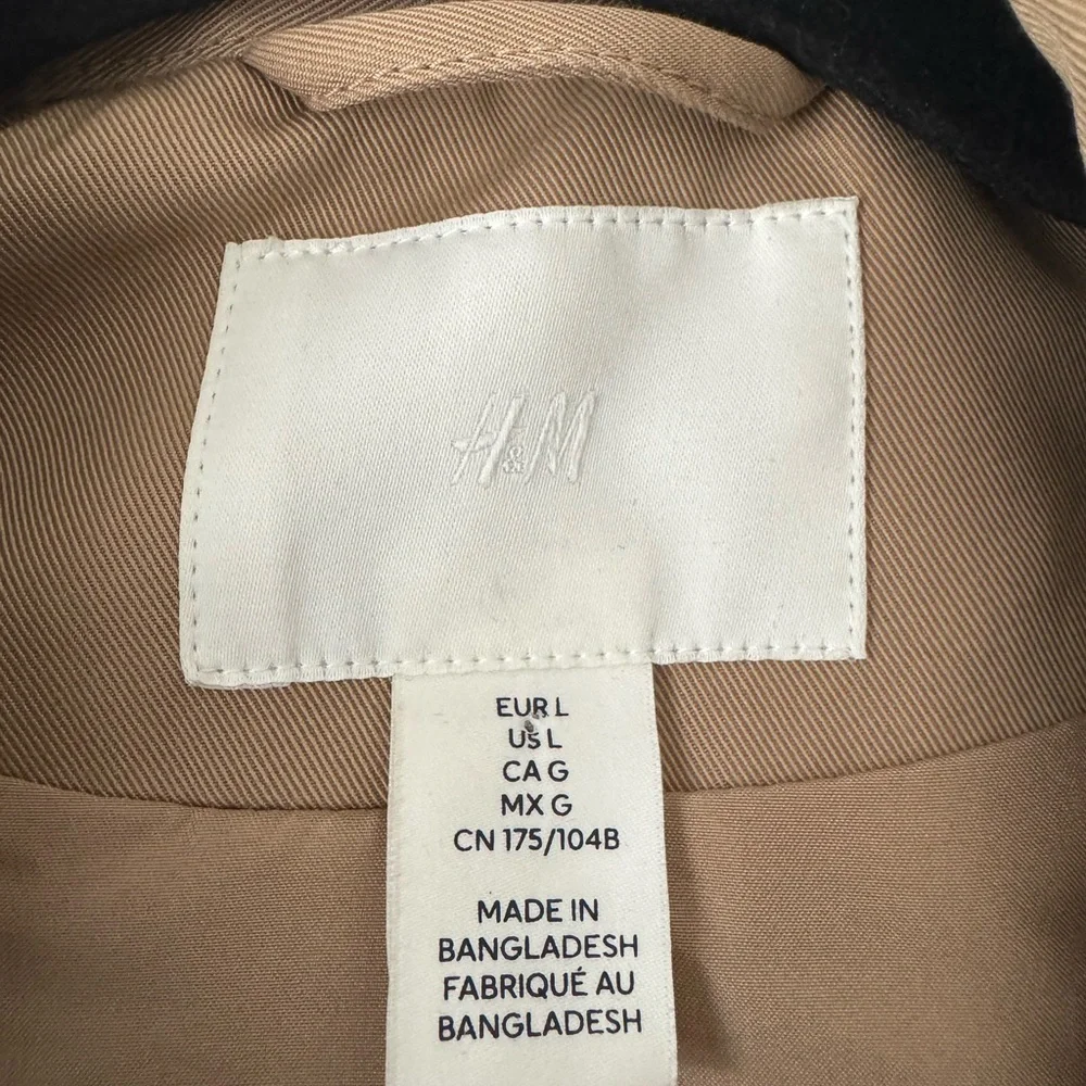 H&M Tan Double-Breasted Trench Coat - Picture 2 of 5